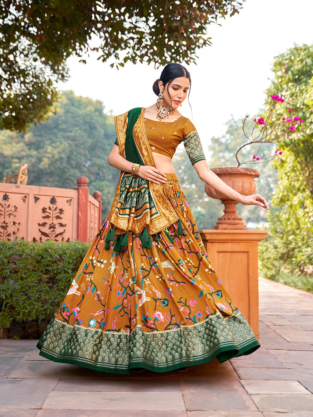 Minakari With Foil Printed Partywear Lehenga, Indian Wedding Wear