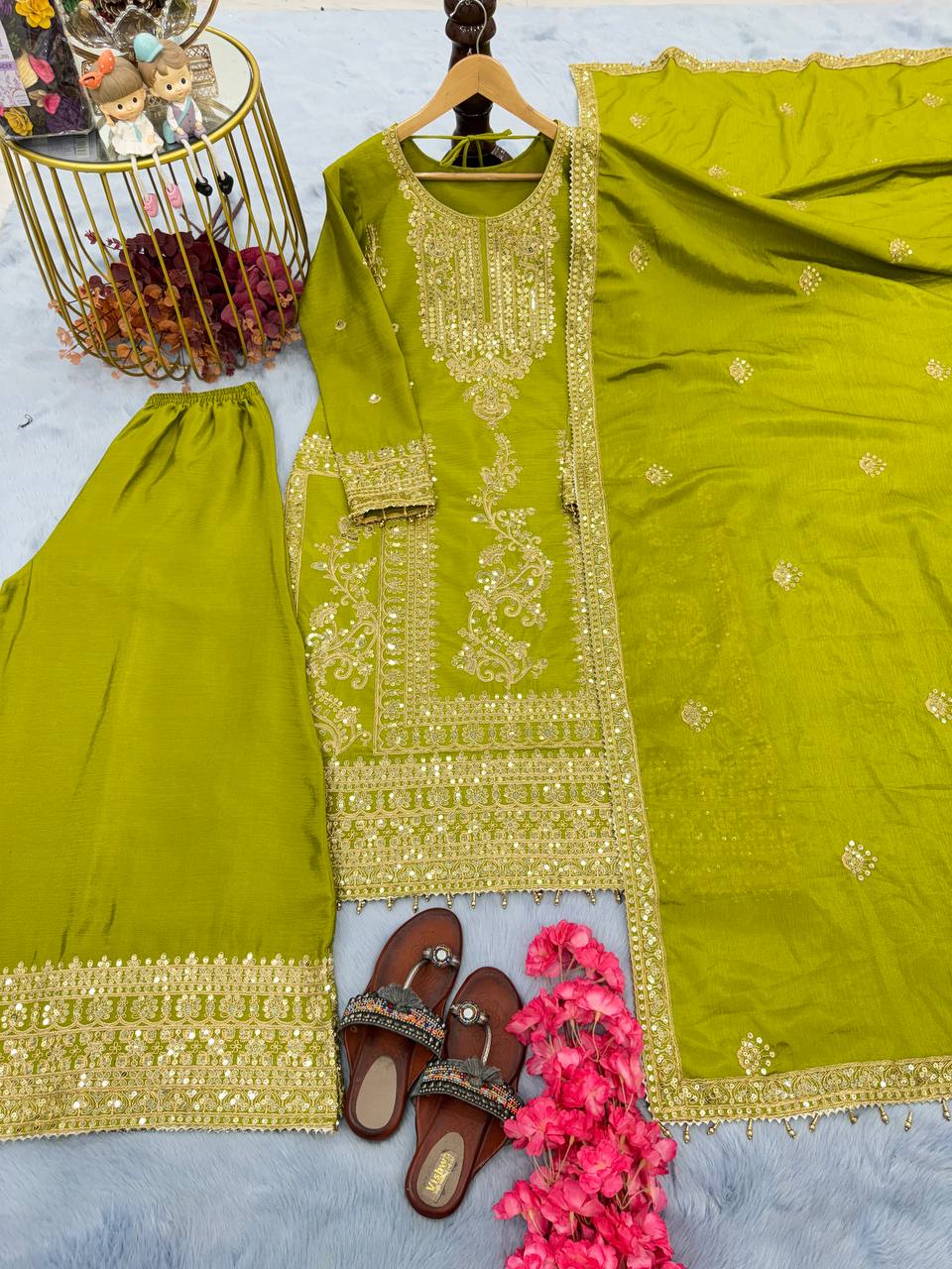 Designer Silk Embroidered Salwar Suit For Women