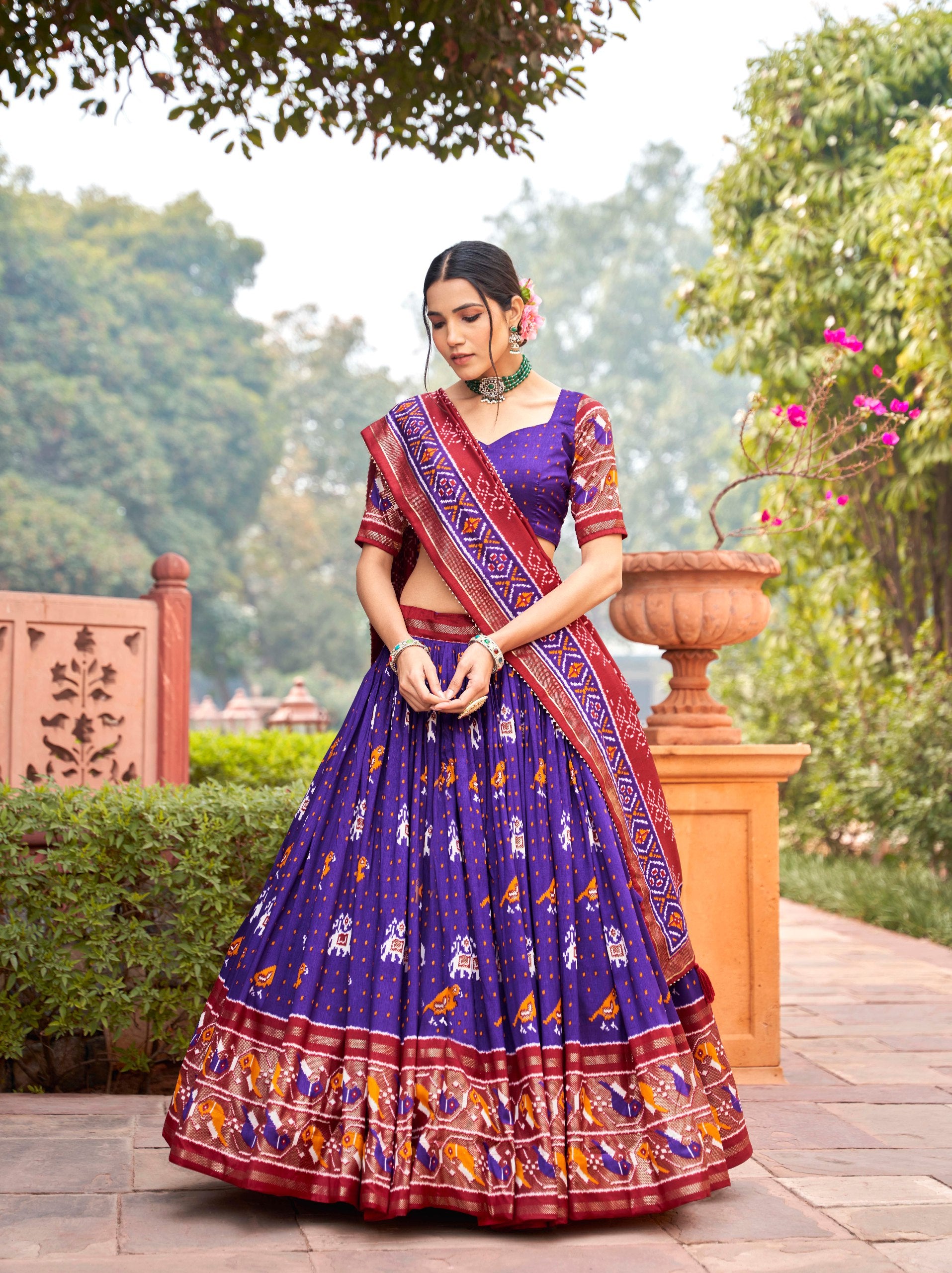 Readymade Silk Patola Work Lehenga Choli For Wedding