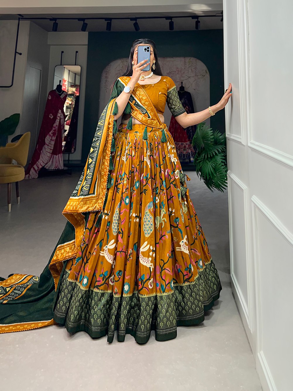 Designer Tussar Silk Women Lehenga For Wedding, Ready To Wear