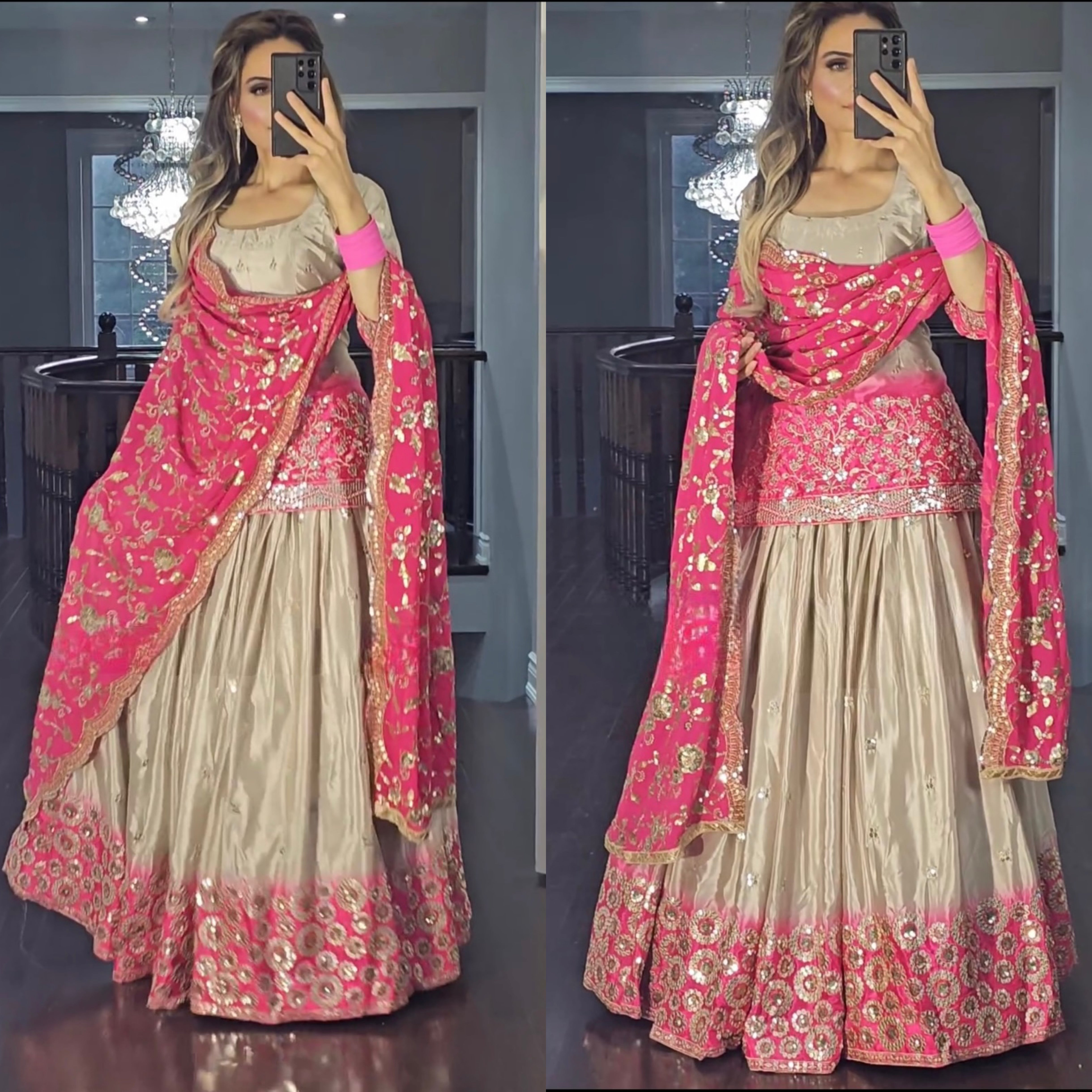 Premium Heavy Pure Chinon with digital printed Suit With Lehenga And Dupatta