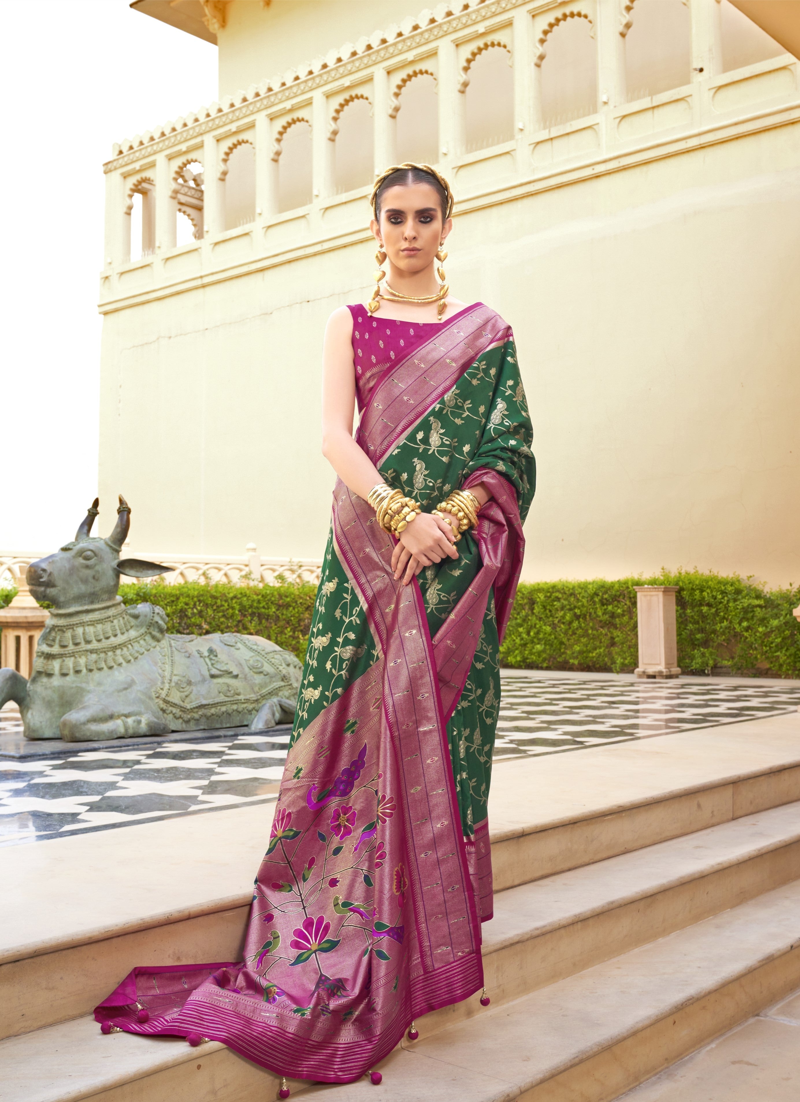 Silk with Paithini Design Saree with Blouse