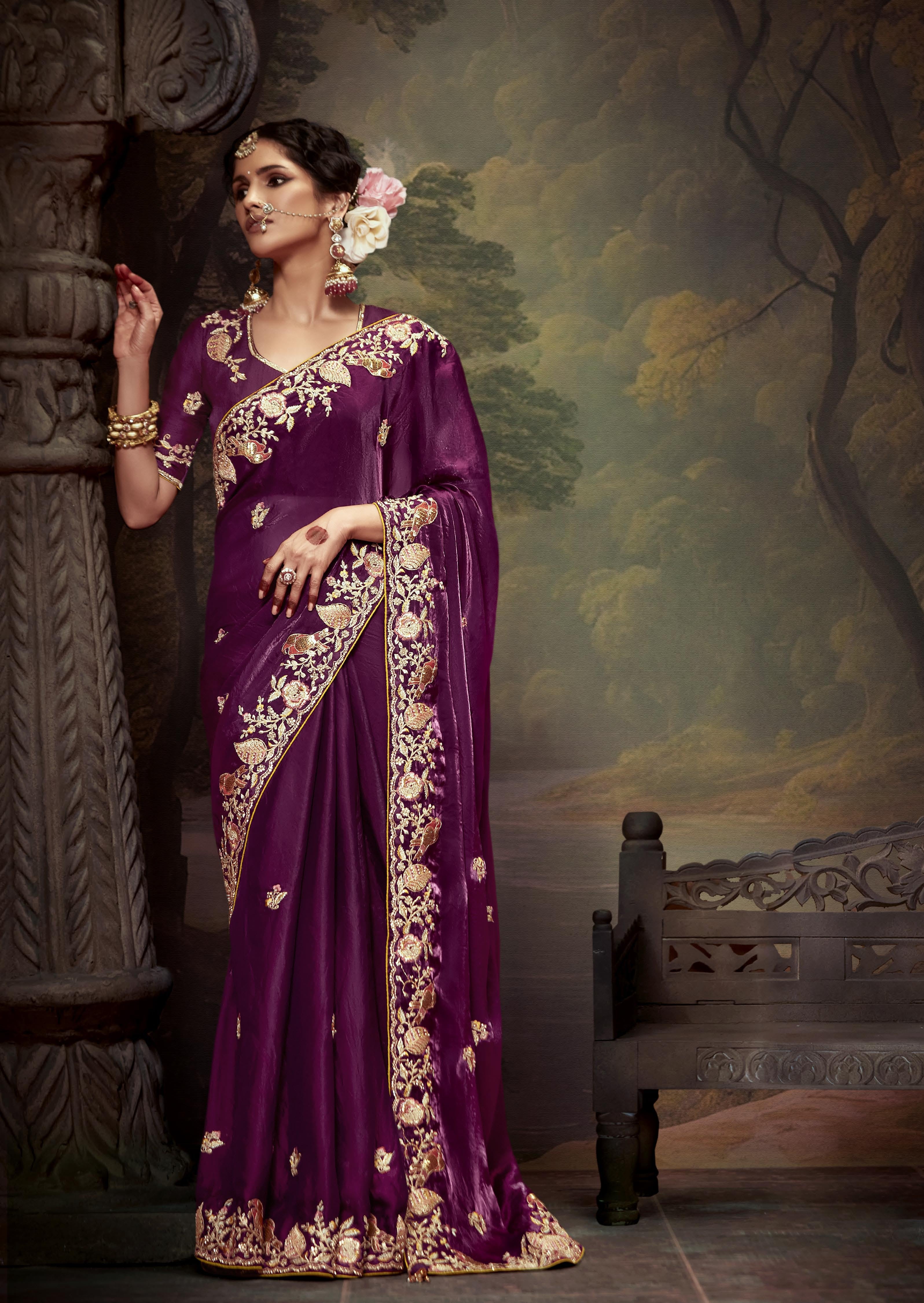 Soft Silk Saree with Designer Blouse for Women