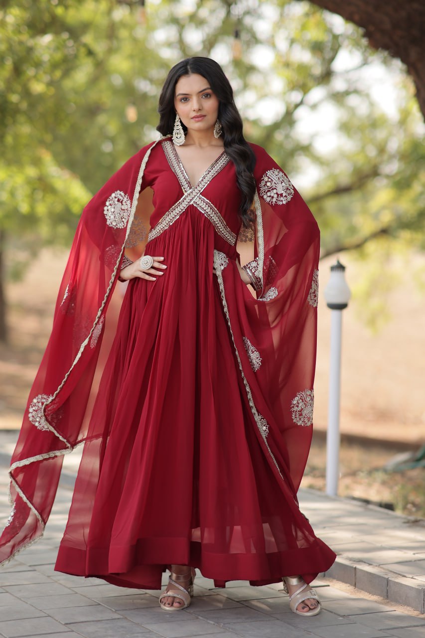 Straight Anarkali Suit for Party Wear