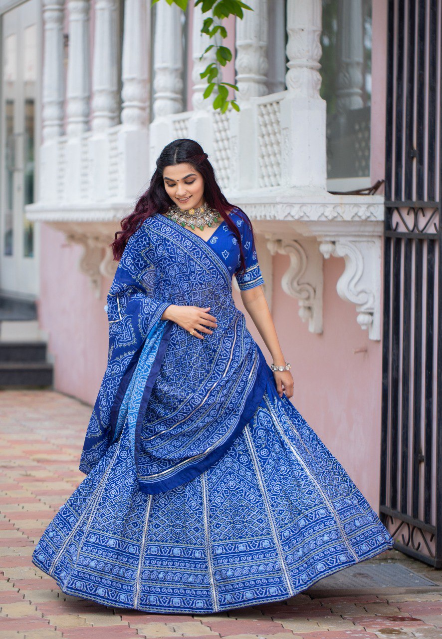 Semi-Stitched Lehenga Choli with Matching Blouse and Dupatta For Wedding Wear