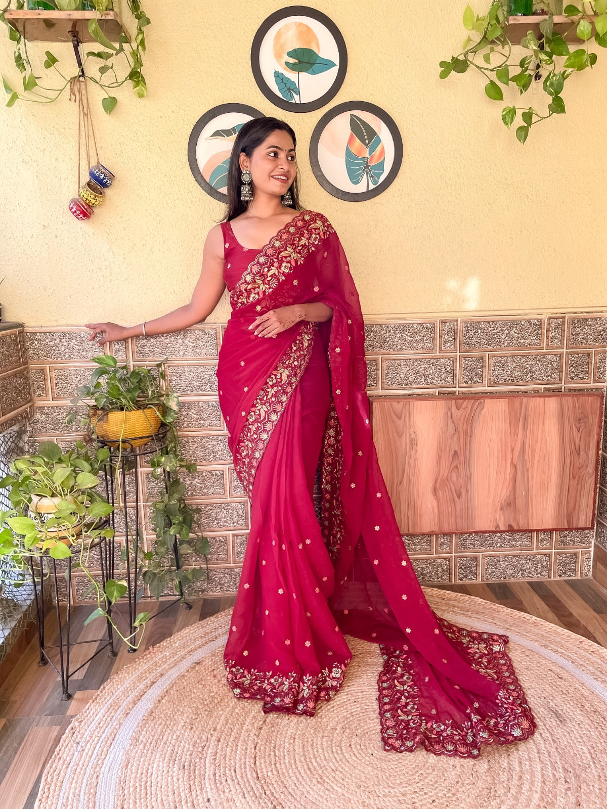 Designer Shimmer Silk Saree With Exquisite Work, Festive & Indian wear Saree For Women