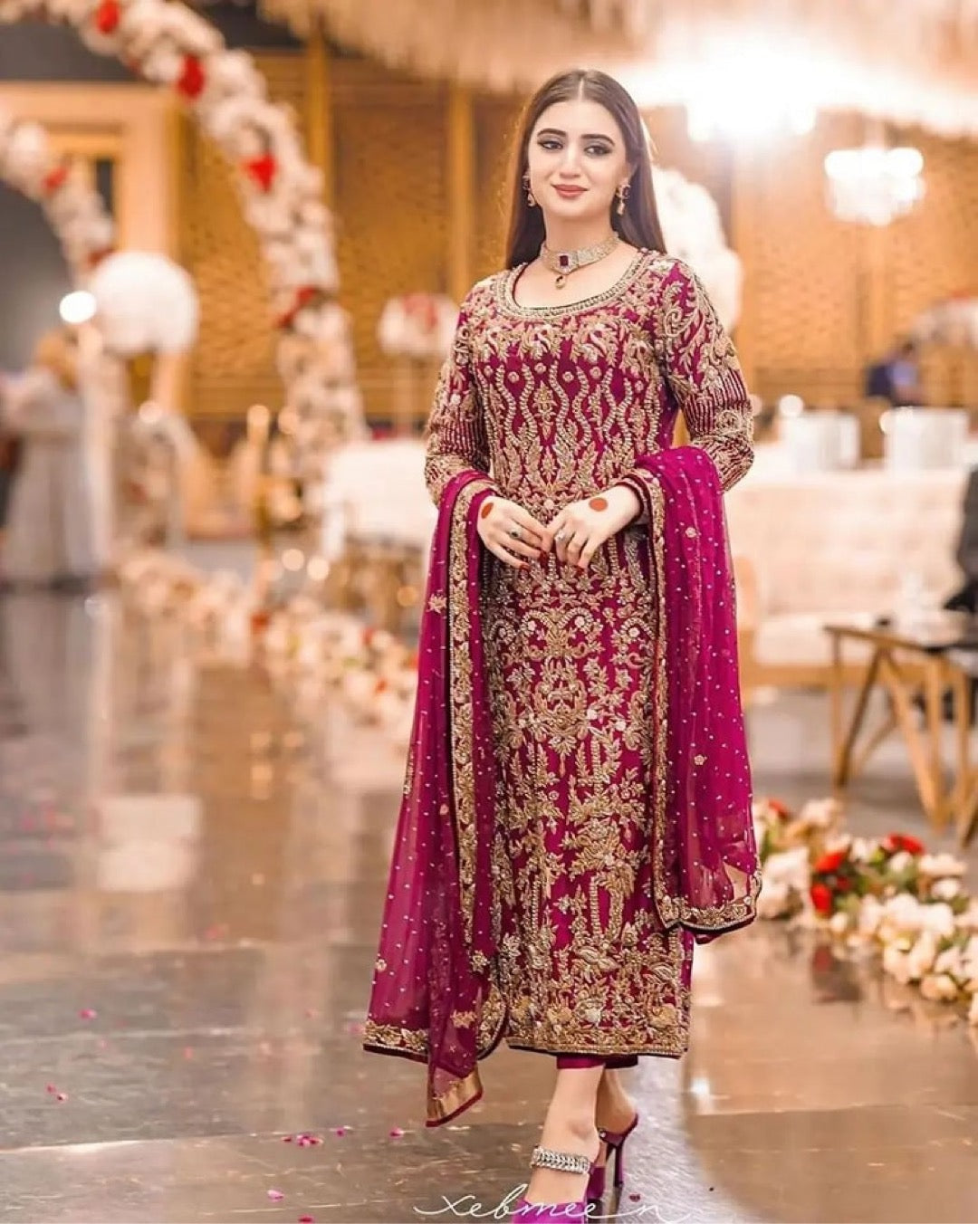 Wedding Wear Heavy Micro Cotton Salwar Kameez Set For Eid Special