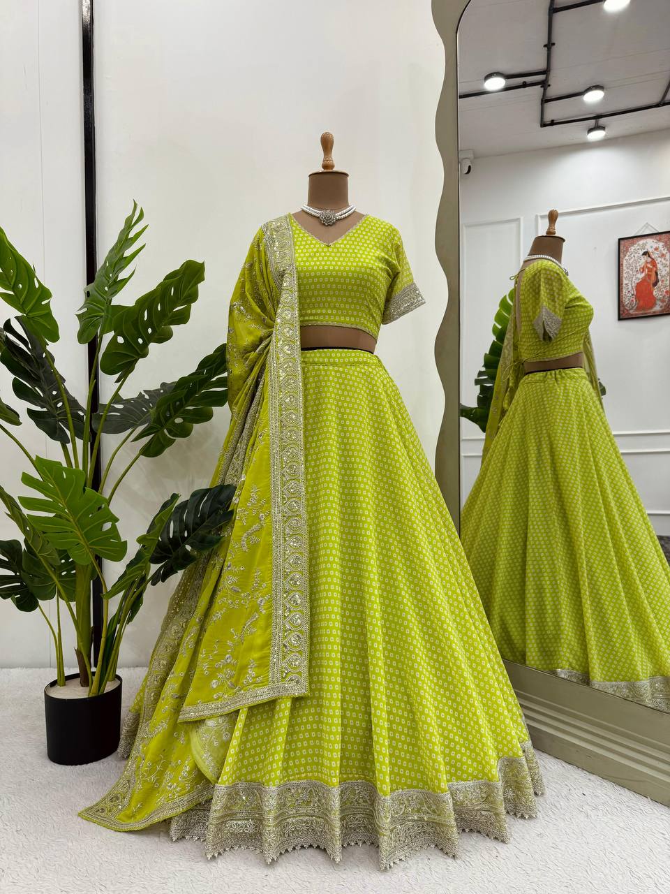 Stitched Lehenga Set in Foux Georgette for Wedding Occasion