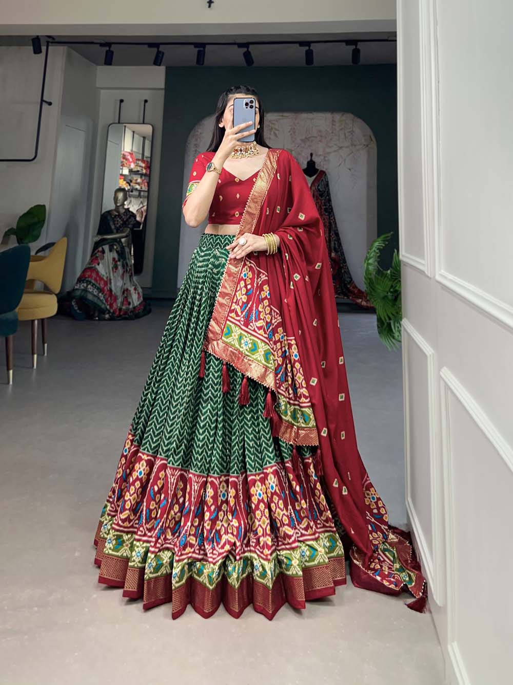 Tussar Silk Lehenga Choli for Navratri