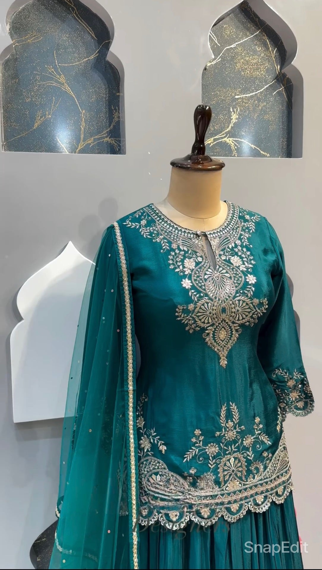 Pure Chinon Silk Sharara Set Pakistani Wedding Gift