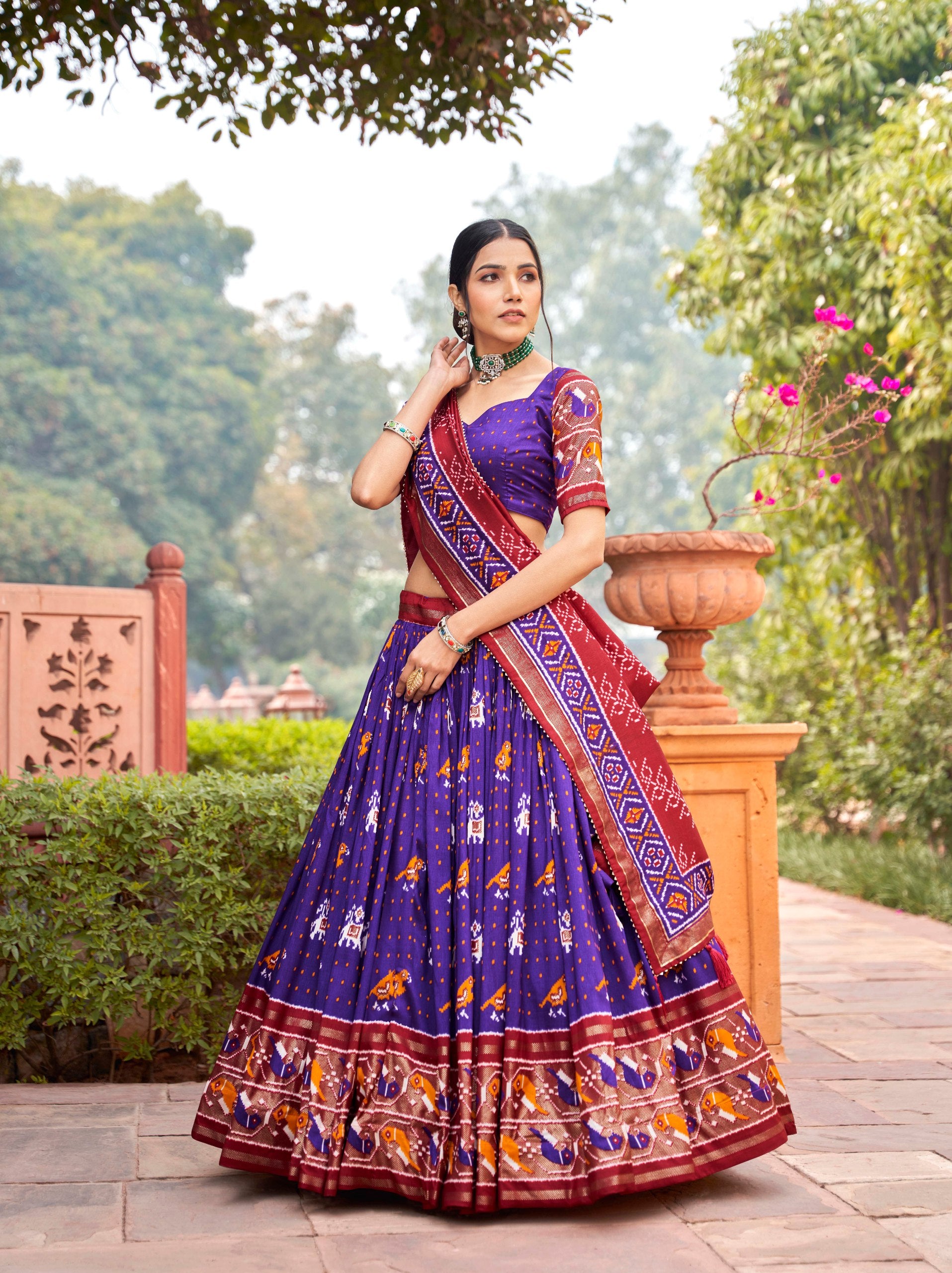 Readymade Silk Patola Work Lehenga Choli For Wedding