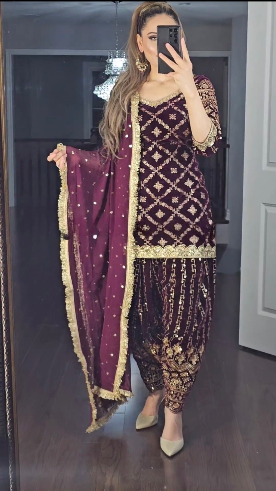 Georgette Top, Patiala Salwar Kameez, and Dupatta