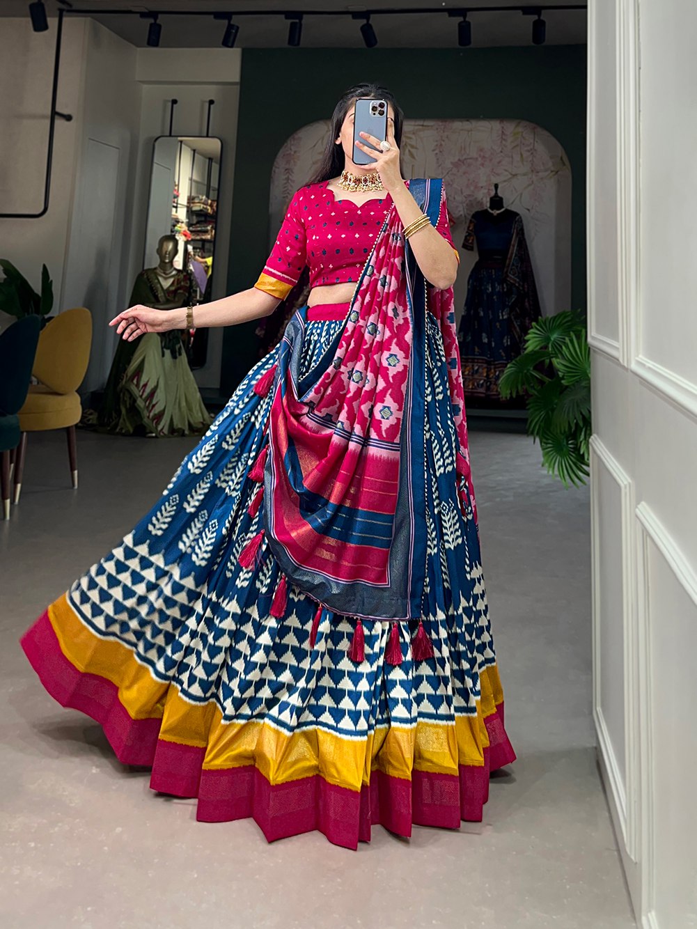 Navratri Special Silk Chania Choli For Women, Traditional Outfits