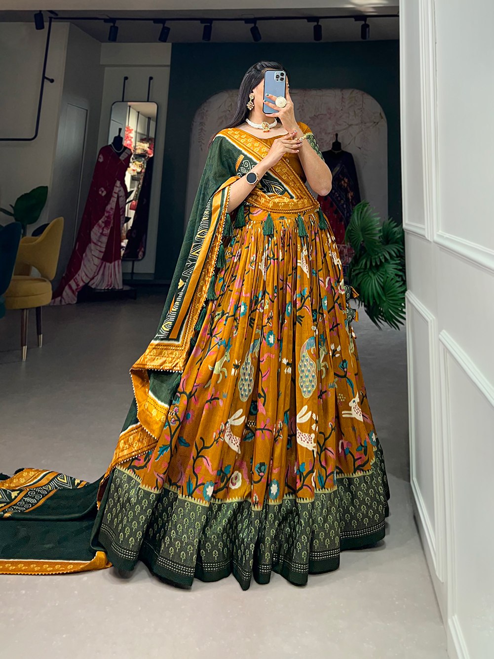 Designer Tussar Silk Women Lehenga For Wedding, Ready To Wear