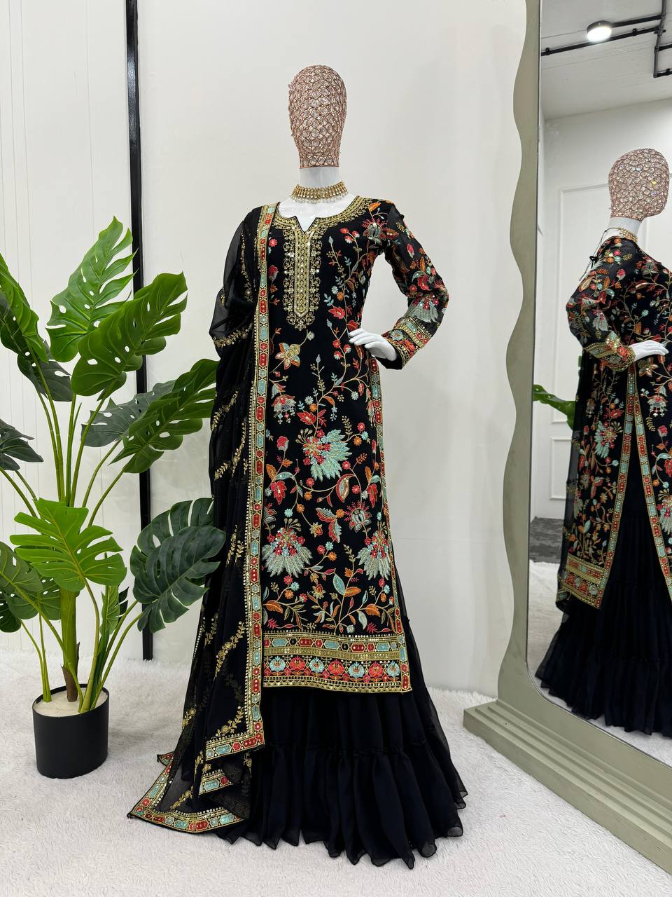 Faux Georgette Pakistani Sharara Suit for Women