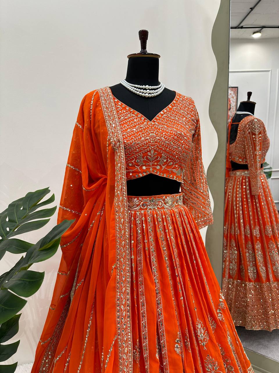 Faux Georgette Lehenga Choli for Wedding Outfit