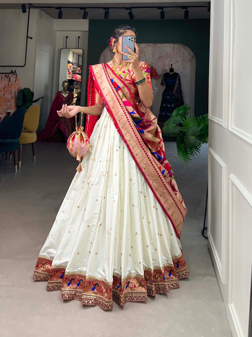 Jacquard Silk Paithani Lehenga Choli for Women