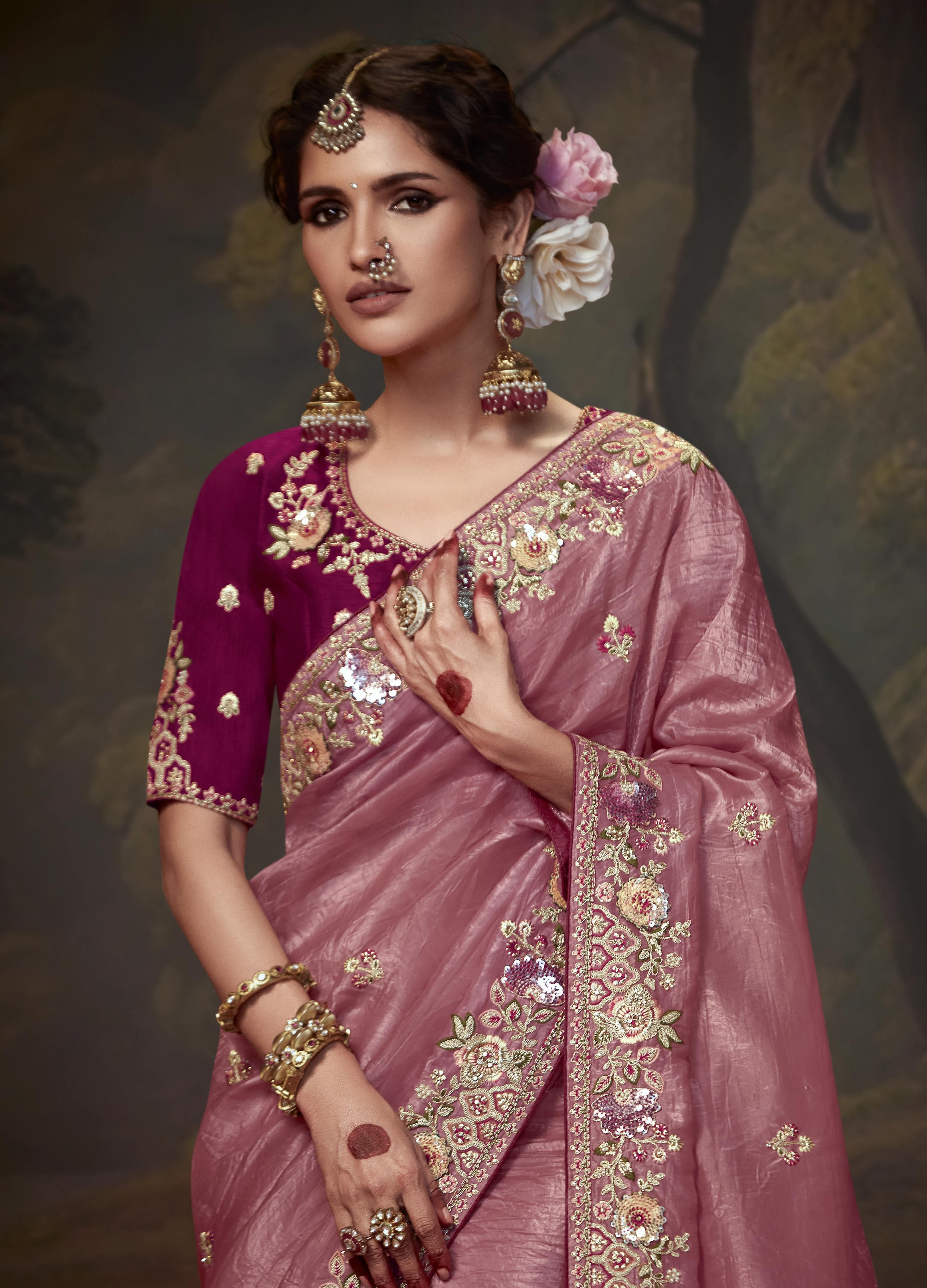 Latest Designer Vichitra Soft Silk Saree