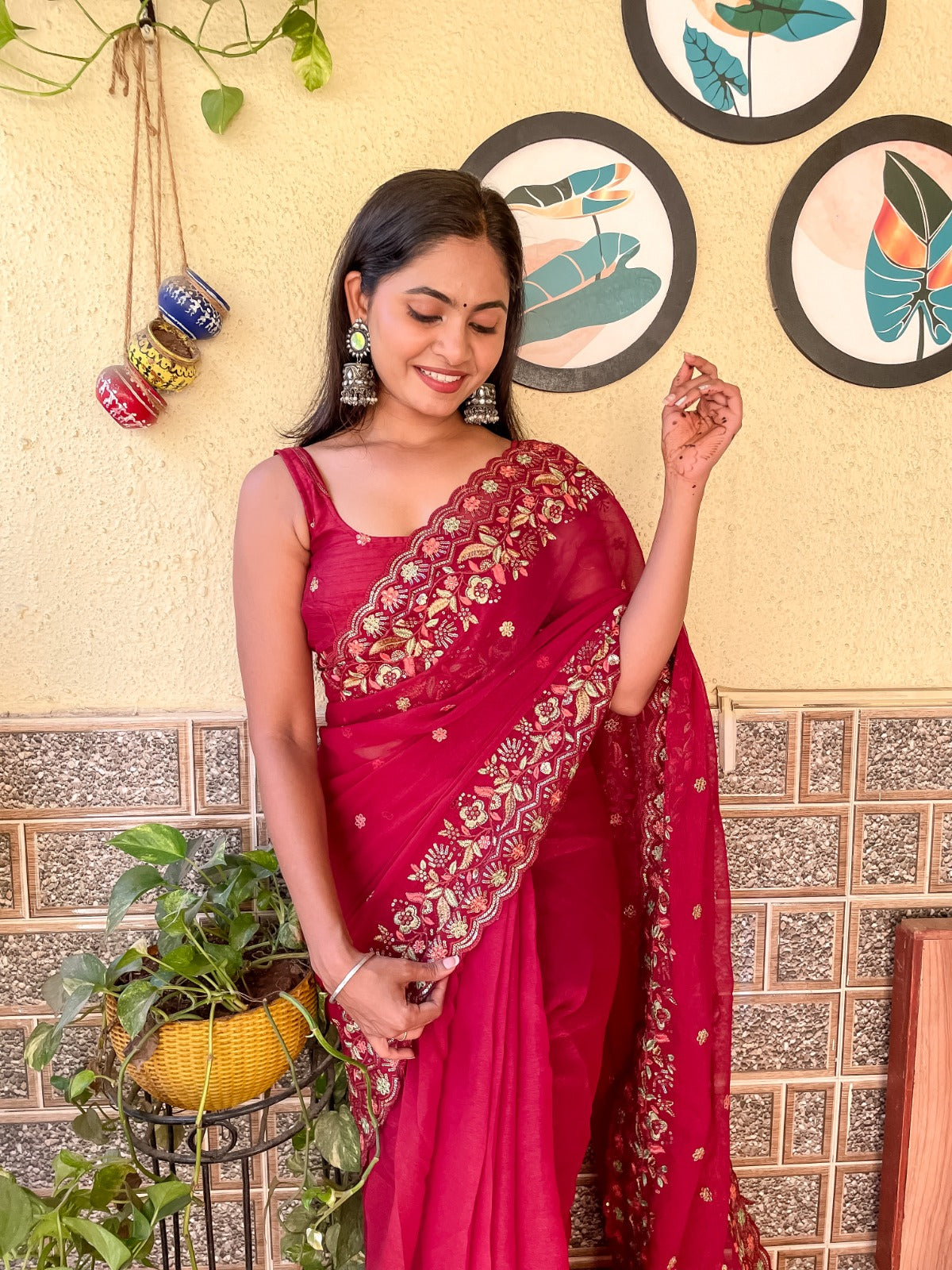 Designer Shimmer Silk Saree With Exquisite Work, Festive & Indian wear Saree For Women