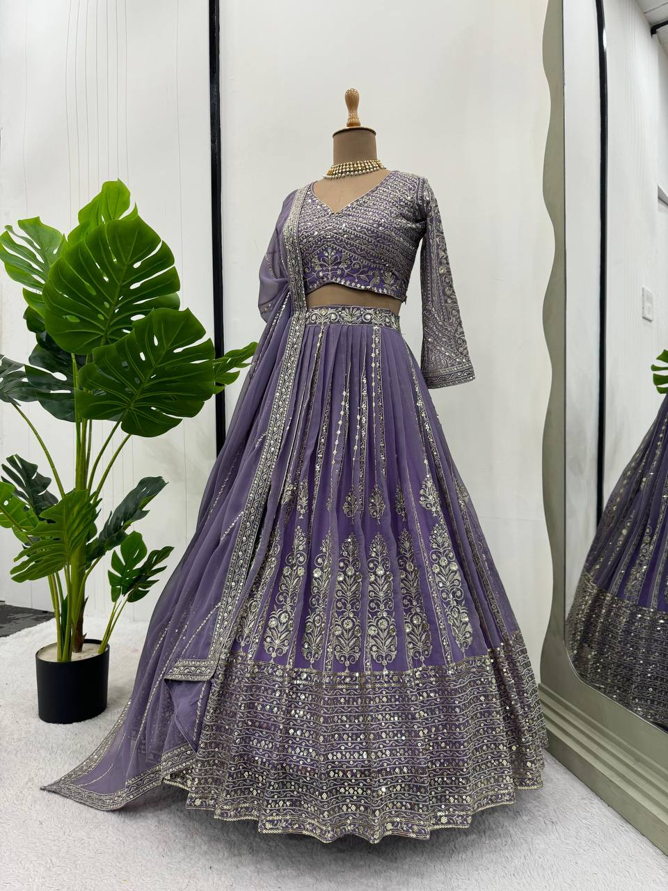 Faux Georgette Wedding Lehenga Choli for Women