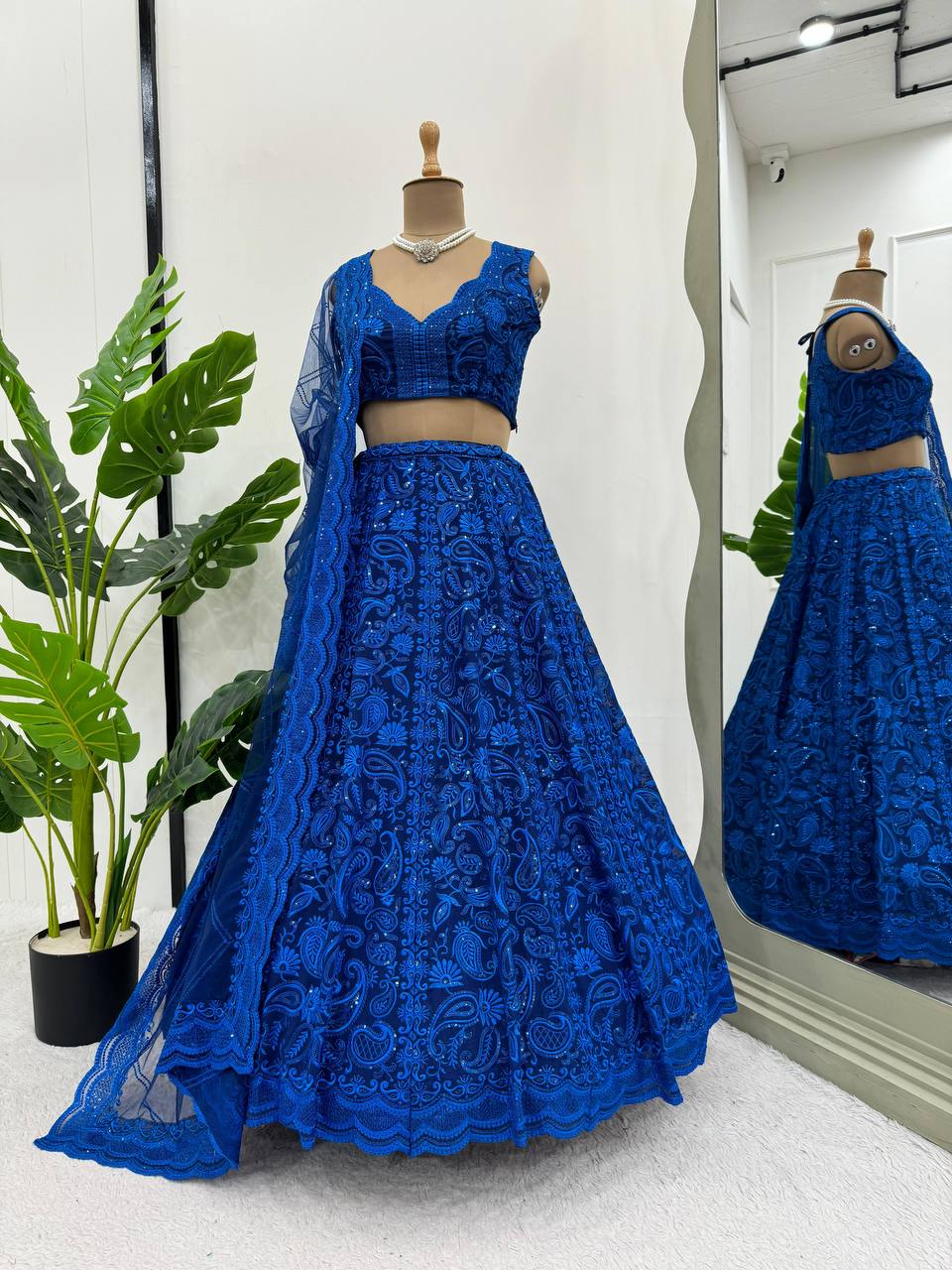 Gorgeous Foux Georgette Blue Lehenga Choli