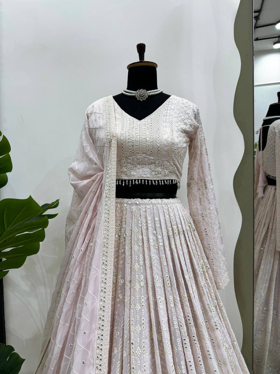 Stitched Lehenga Set in Foux Georgette for Women