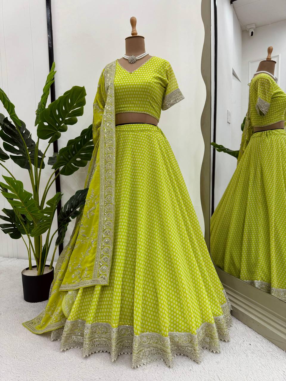 Stitched Lehenga Set in Foux Georgette for Wedding Occasion