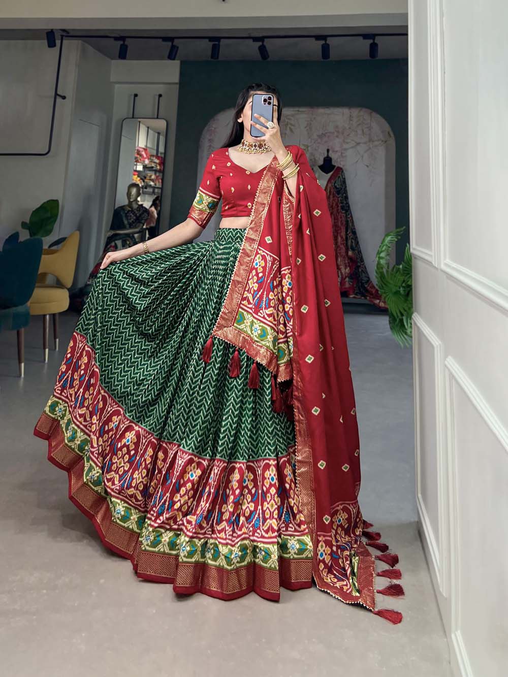 Tussar Silk Lehenga Choli for Navratri