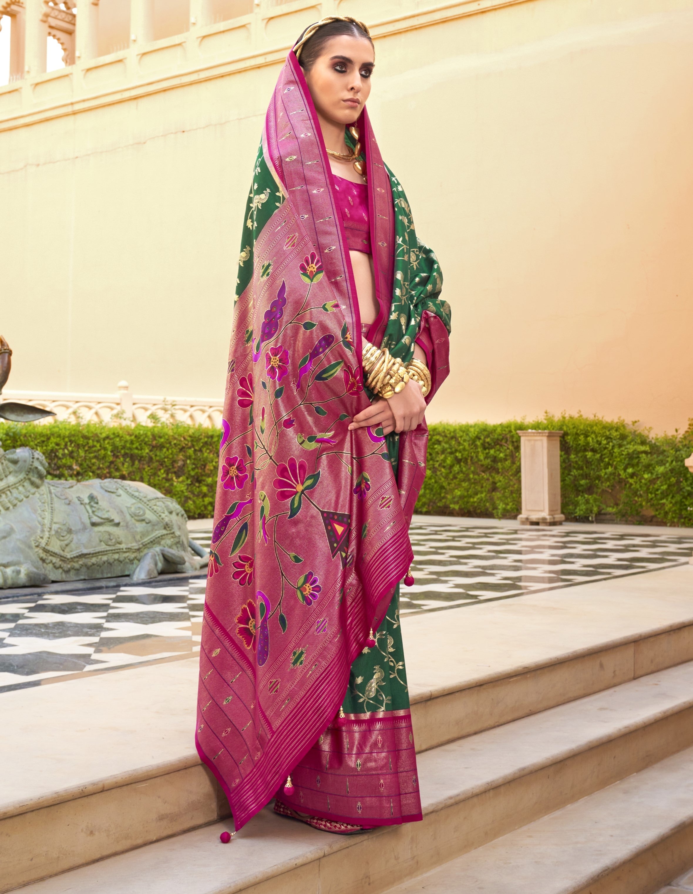 Silk with Paithini Design Saree with Blouse