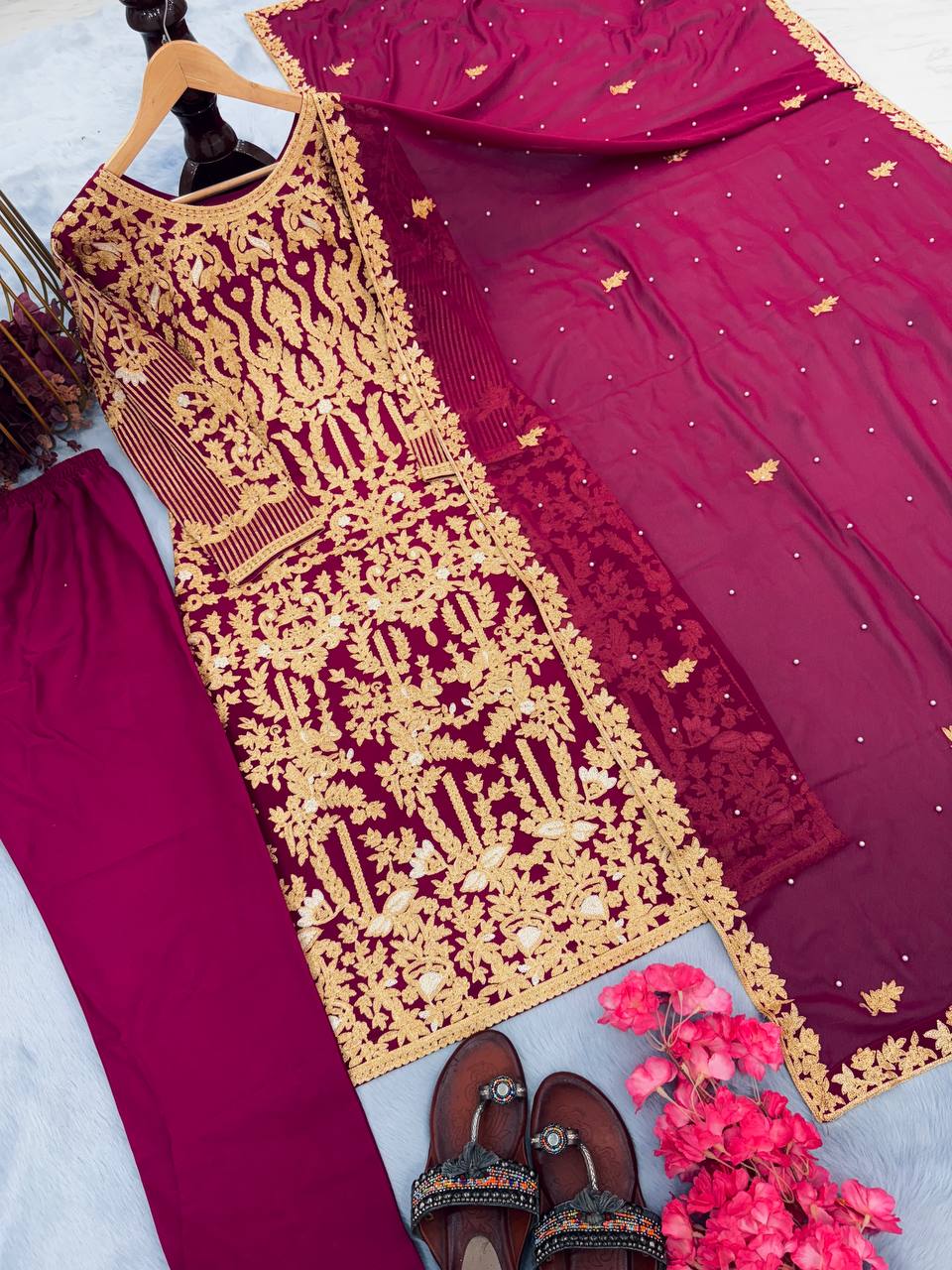 Wedding Wear Heavy Micro Cotton Salwar Kameez Set For Eid Special