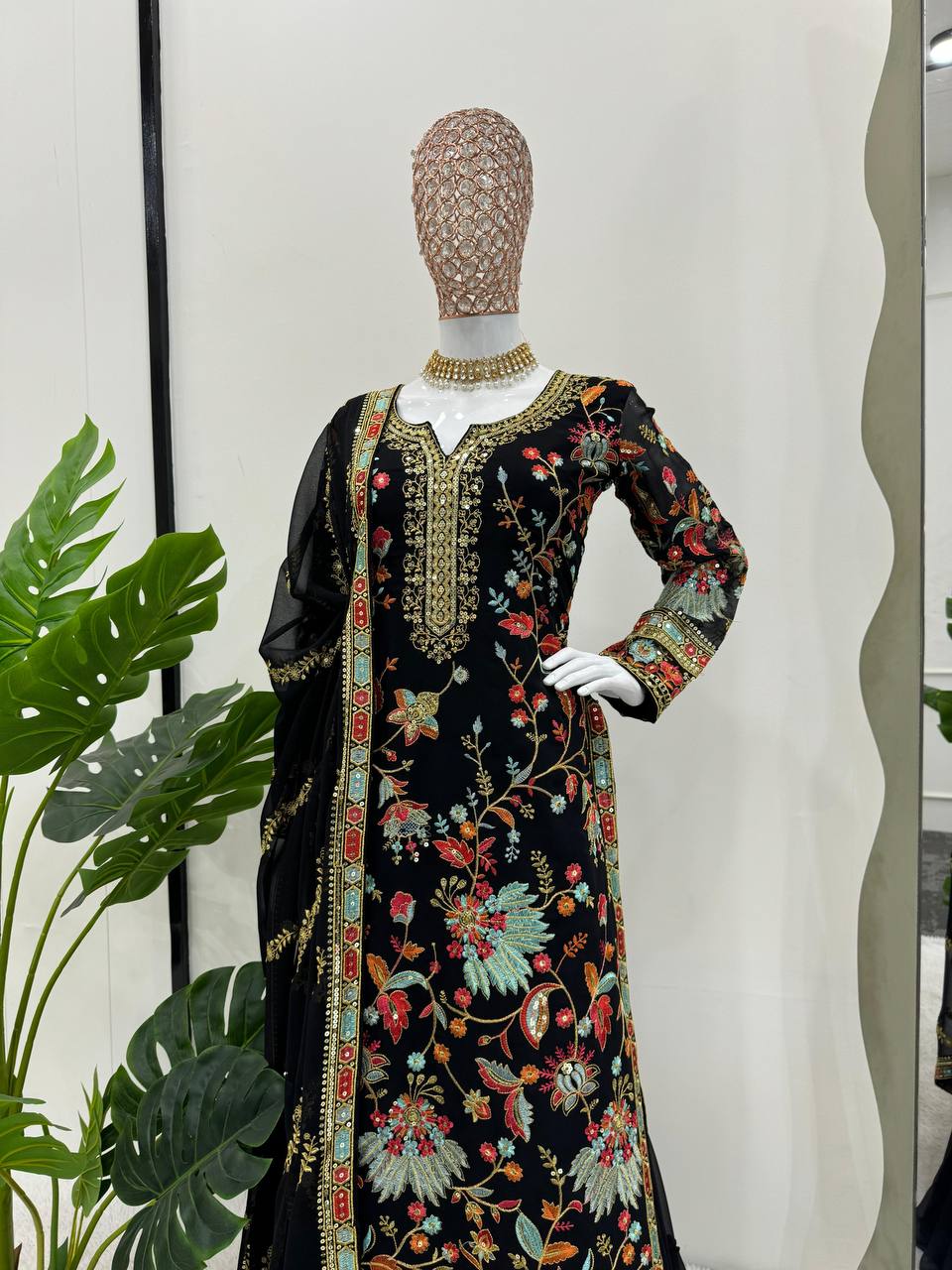 Faux Georgette Pakistani Sharara Suit for Women