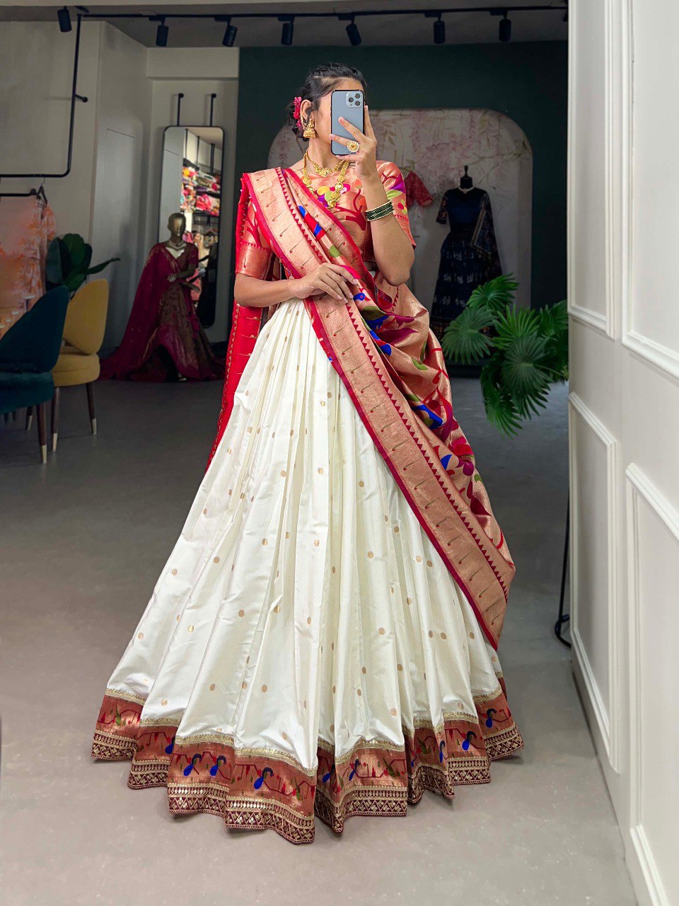 Jacquard Silk Paithani Lehenga Choli for Women