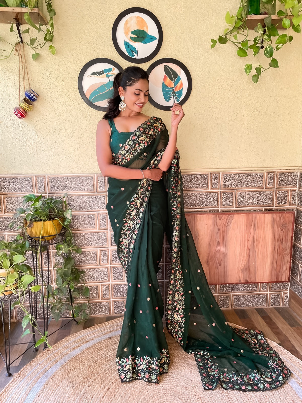 Designer Shimmer Silk Saree With Exquisite Work, Festive & Indian wear Saree For Women