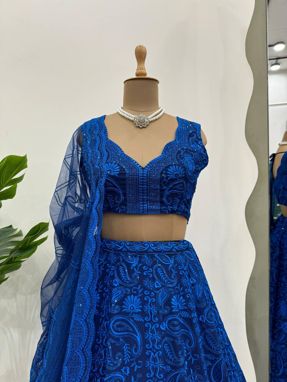 Gorgeous Foux Georgette Blue Lehenga Choli