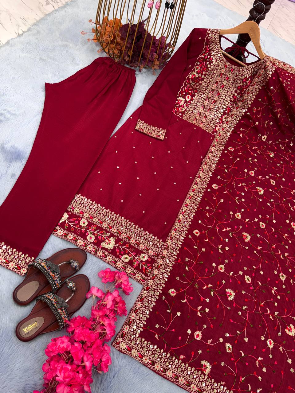 Ready To Wear Silk Partywear Salwar Suit, Wedding Dress For Women