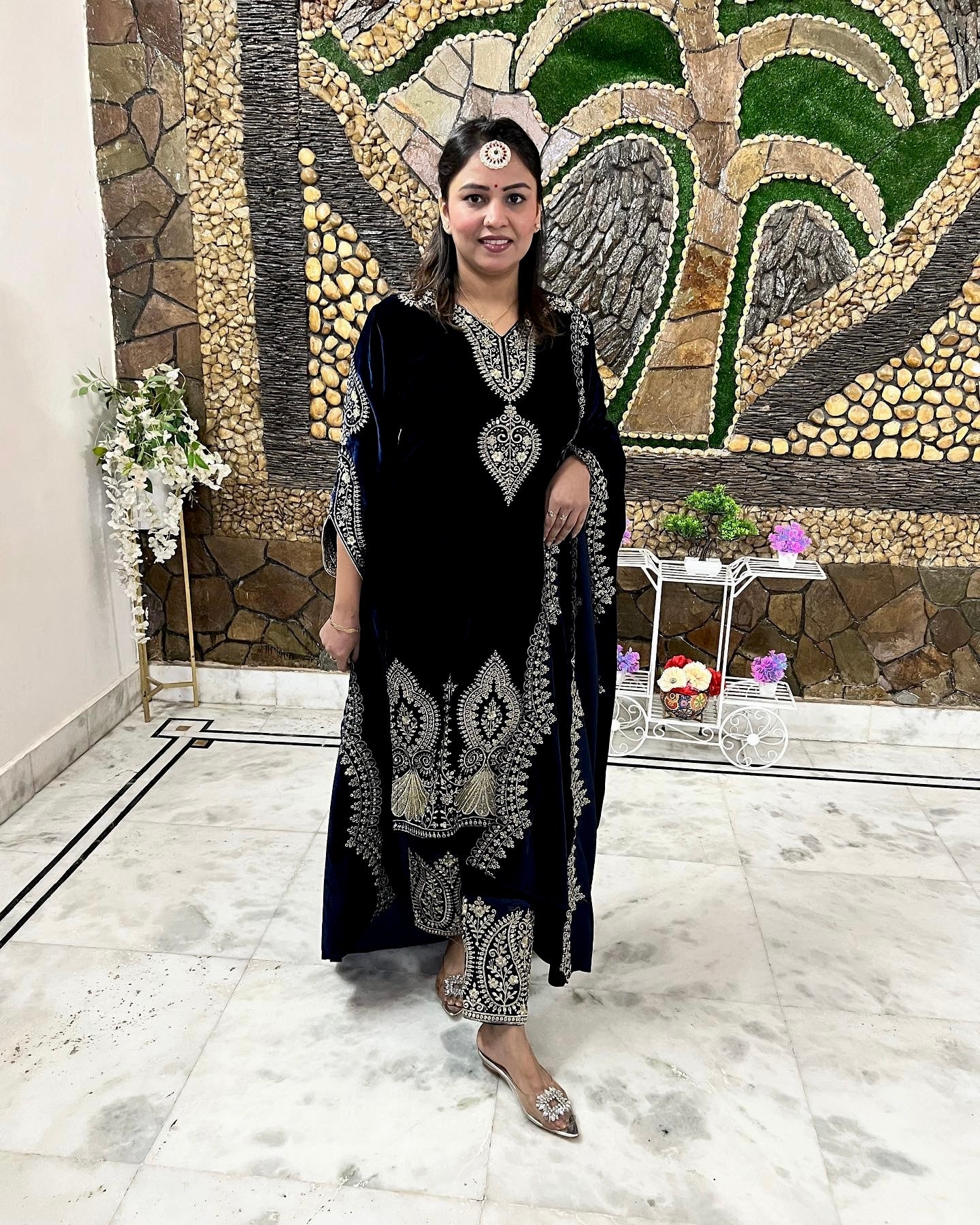 Black Heavy Viscose Velvet Pakistani Salwar Suit With Heavy Embroidery & Sequence Work, Dress For Eid Special