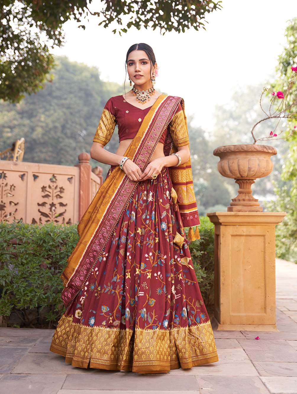 Minakari With Foil Printed Partywear Lehenga, Indian Wedding Wear