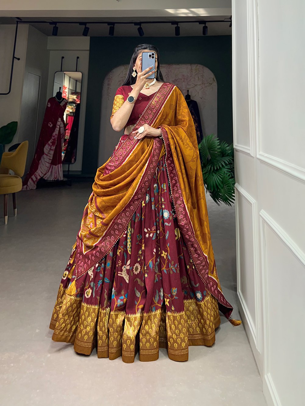 Designer Tussar Silk Women Lehenga For Wedding, Ready To Wear