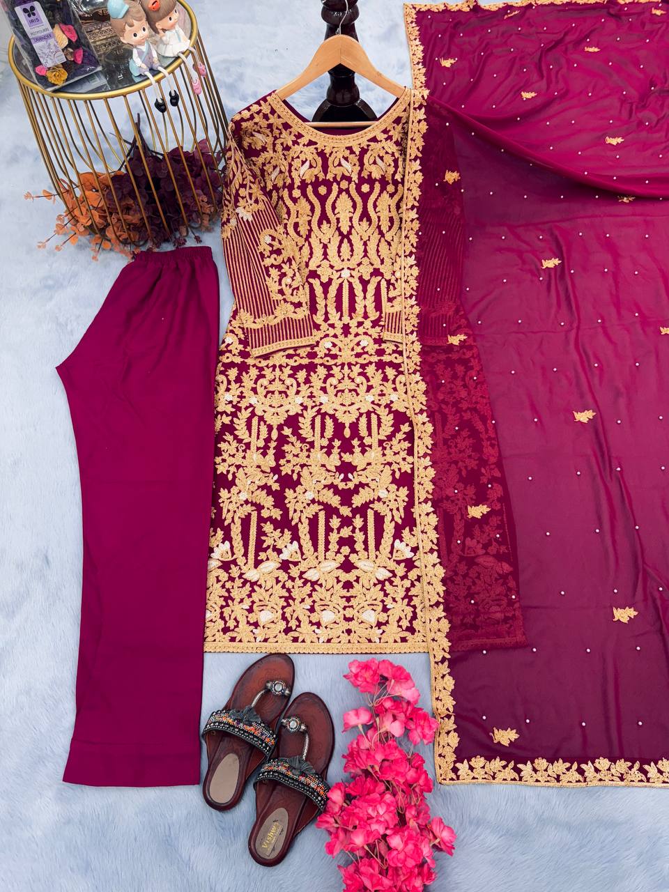 Wedding Wear Heavy Micro Cotton Salwar Kameez Set For Eid Special