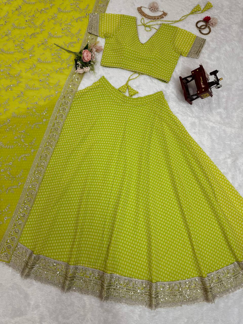 Stitched Lehenga Set in Foux Georgette for Wedding Occasion