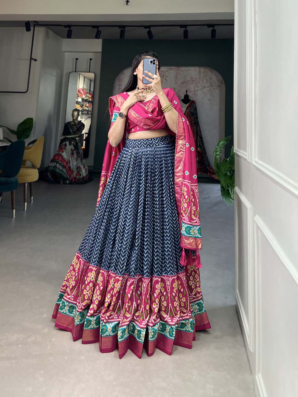 Tussar Silk Lehenga Choli for Navratri