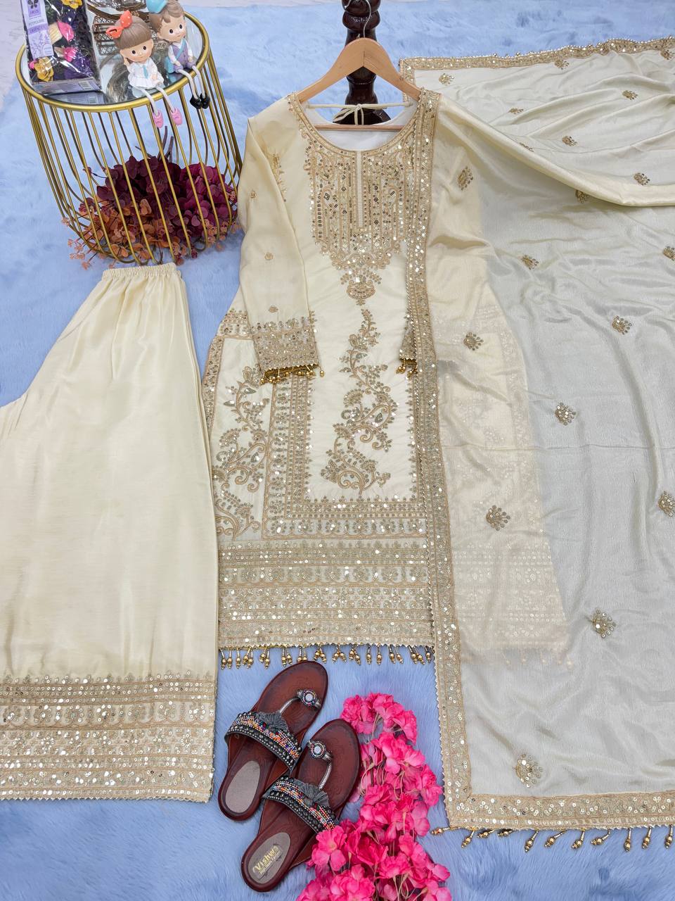 Designer Silk Embroidered Salwar Suit For Women