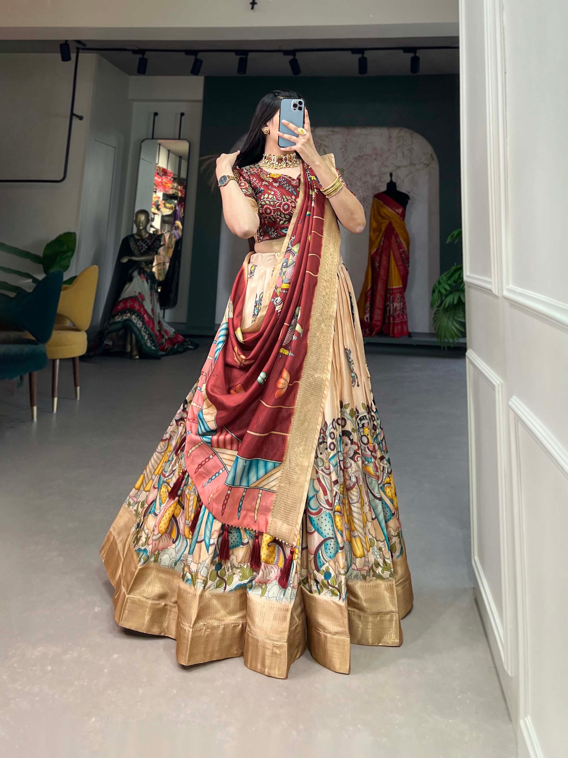 Printed Ready To Wear Lehenga Choli For Wedding, Women Clothing