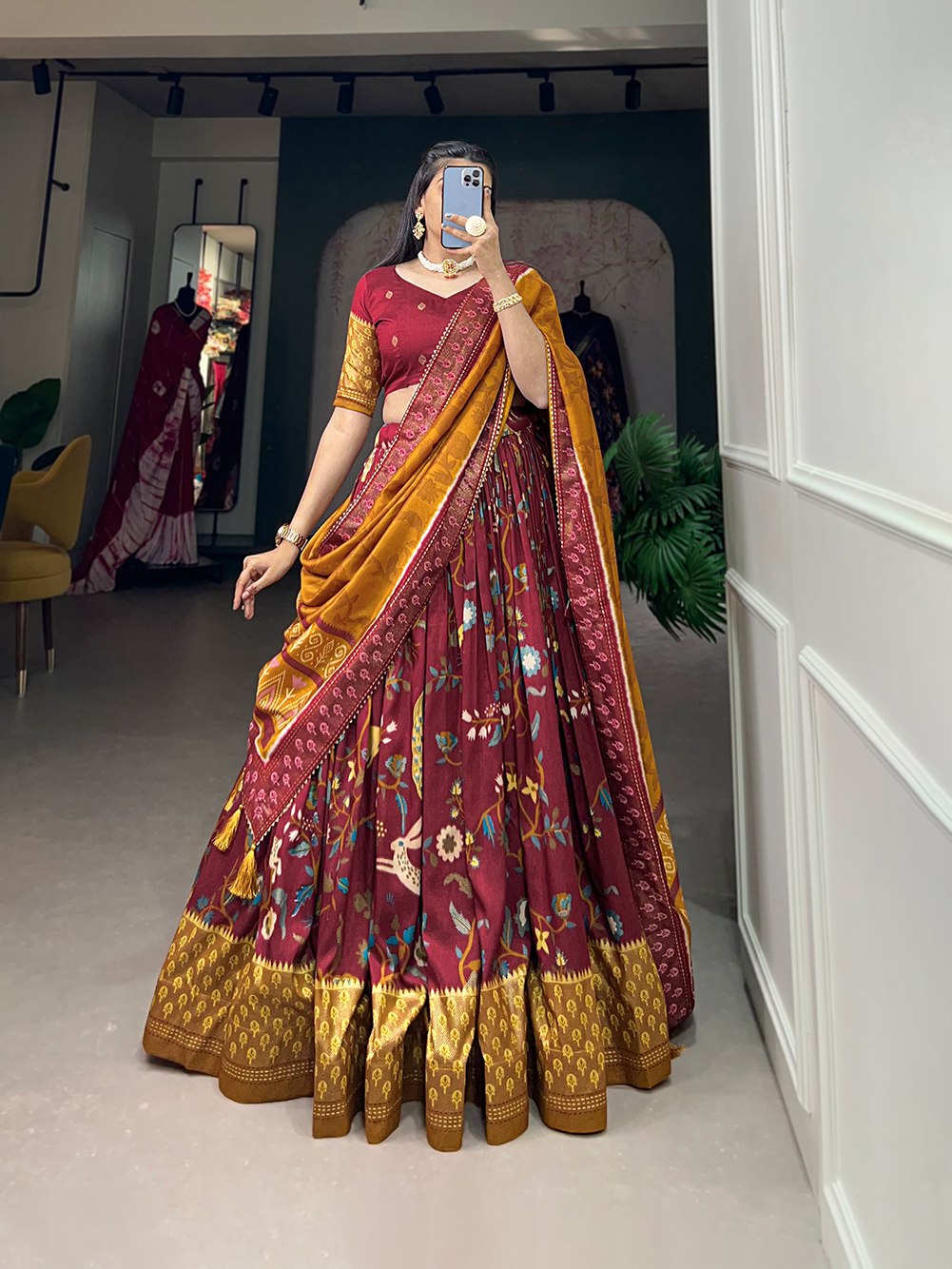 Designer Tussar Silk Women Lehenga For Wedding, Ready To Wear