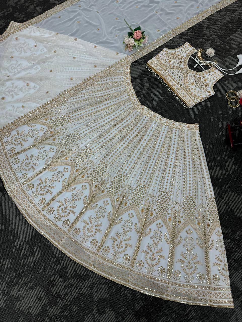 Georgette embroidery Lehenga Choli for Wedding Outfit