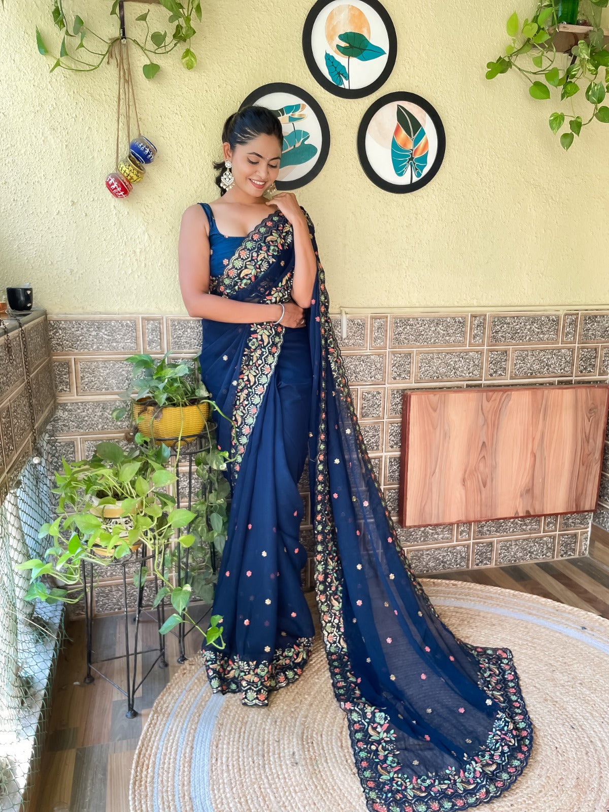 Designer Shimmer Silk Saree With Exquisite Work, Festive & Indian wear Saree For Women