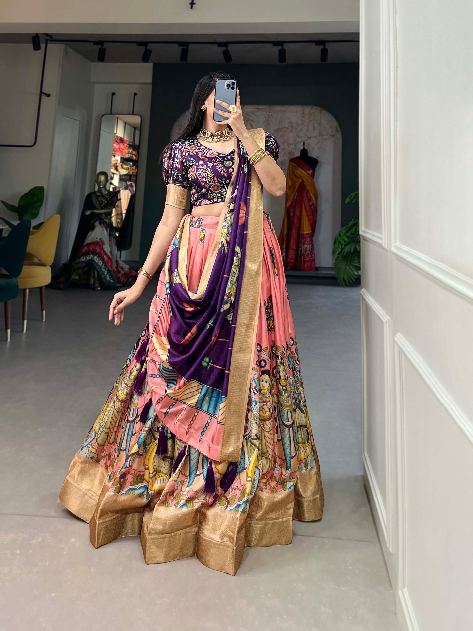 Printed Ready To Wear Lehenga Choli For Wedding, Women Clothing