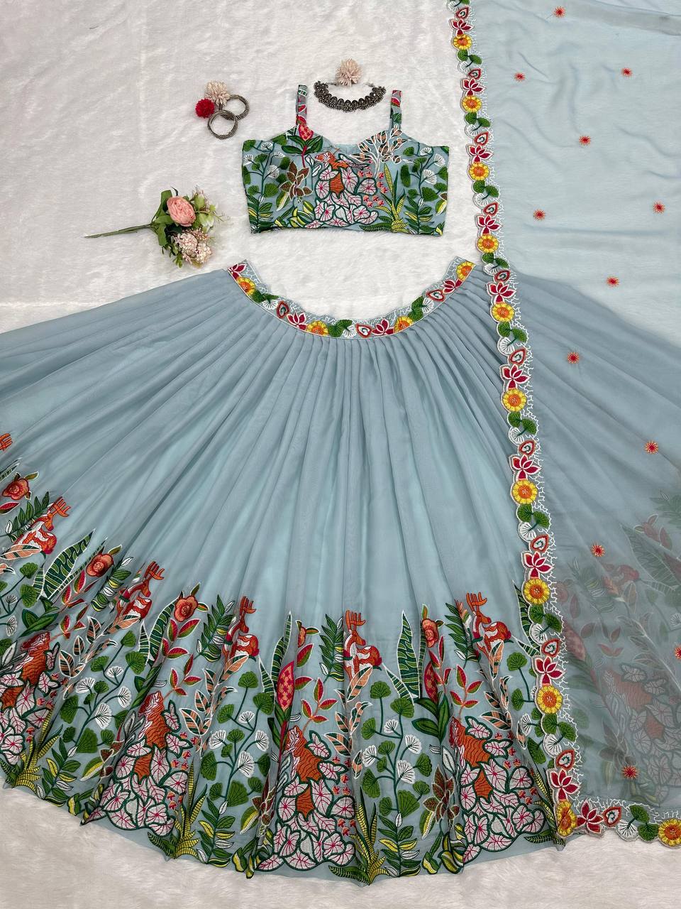 Tabby Organza Designer Lehenga Choli with Dupatta