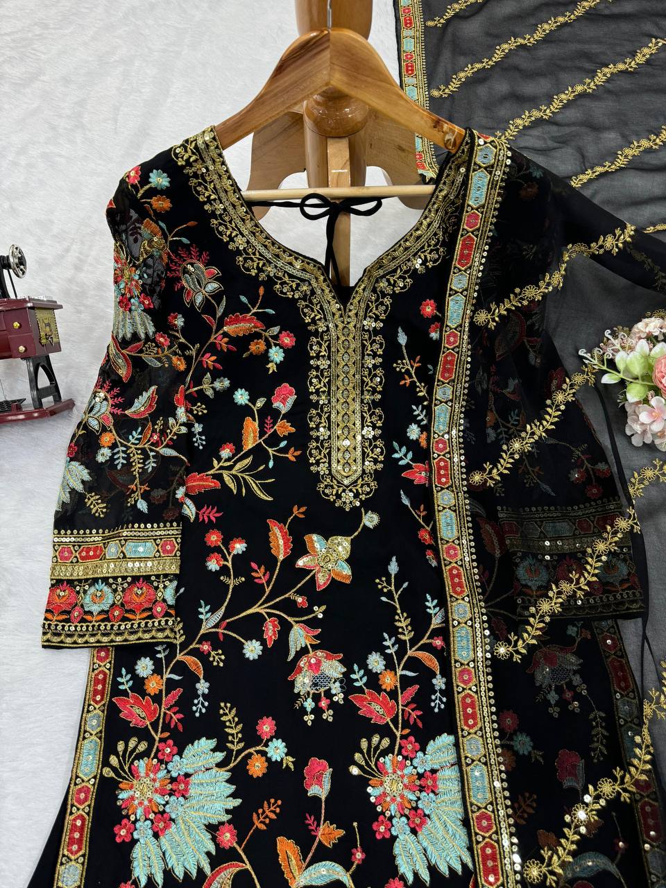 Faux Georgette Pakistani Sharara Suit for Women