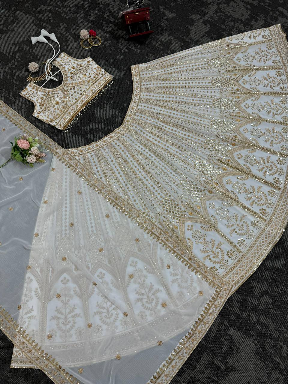 Georgette embroidery Lehenga Choli for Wedding Outfit